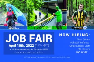 job fair, skirmish paintball, pocono whitewater rafting, pocono biking